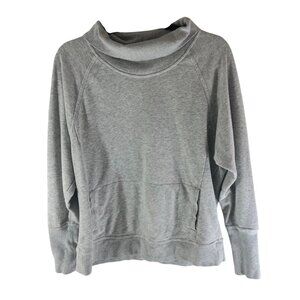C9 Champion Long Sleeve French Terry Top Sweatshirt Funnel Neck Pockets Gray M